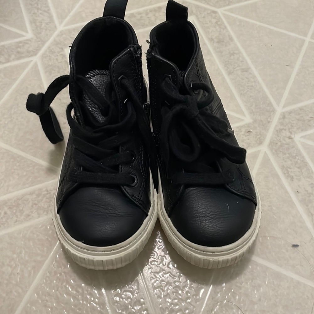 Zara black side zip high tops